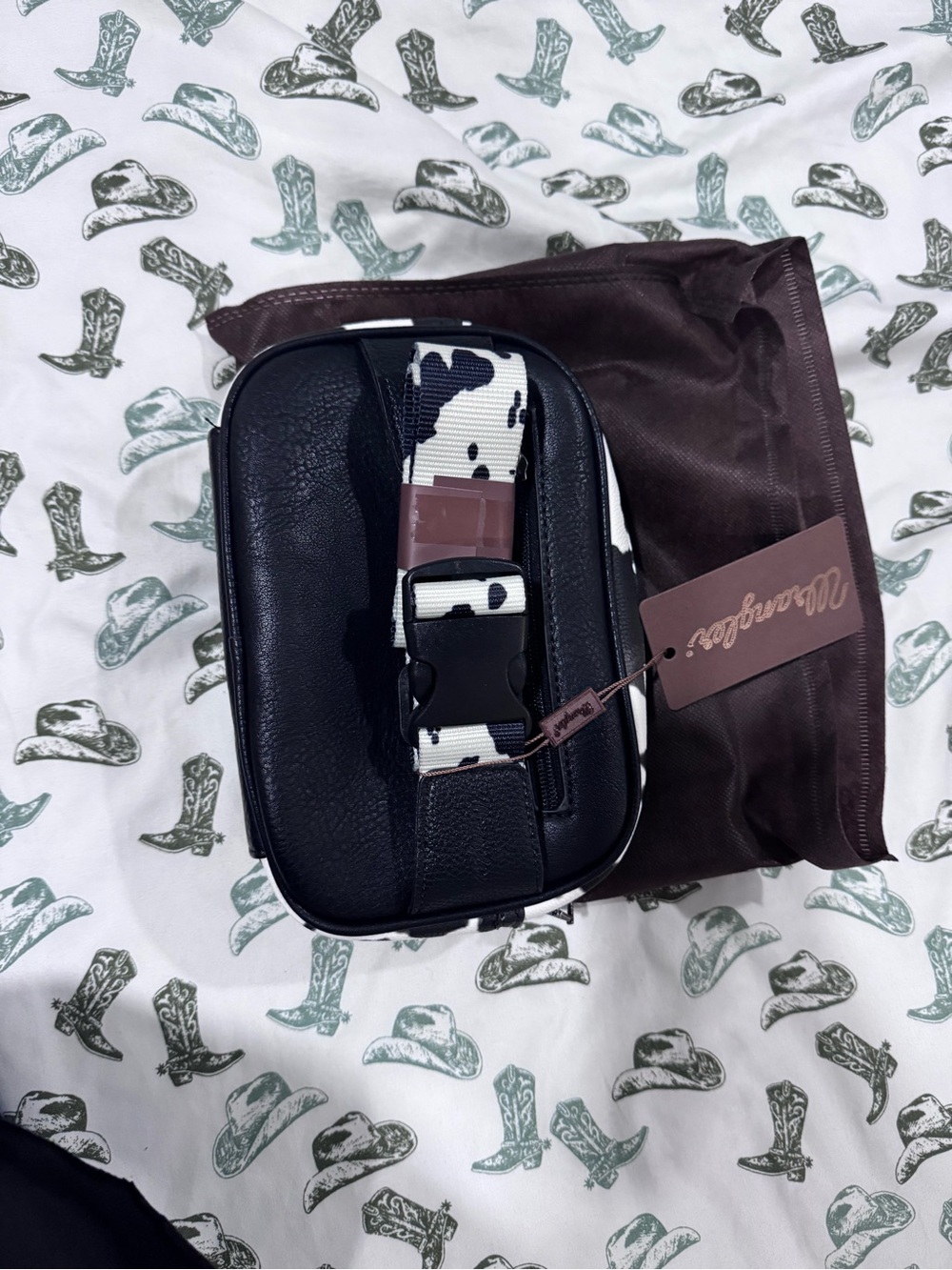 Cow Print Leather Crossbody Bag